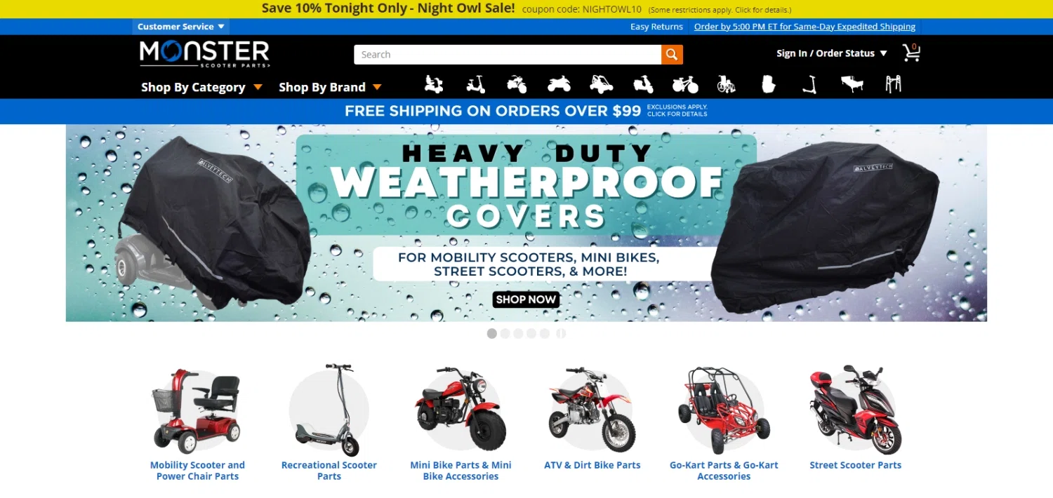 how to use Monster Scooter Parts coupons
