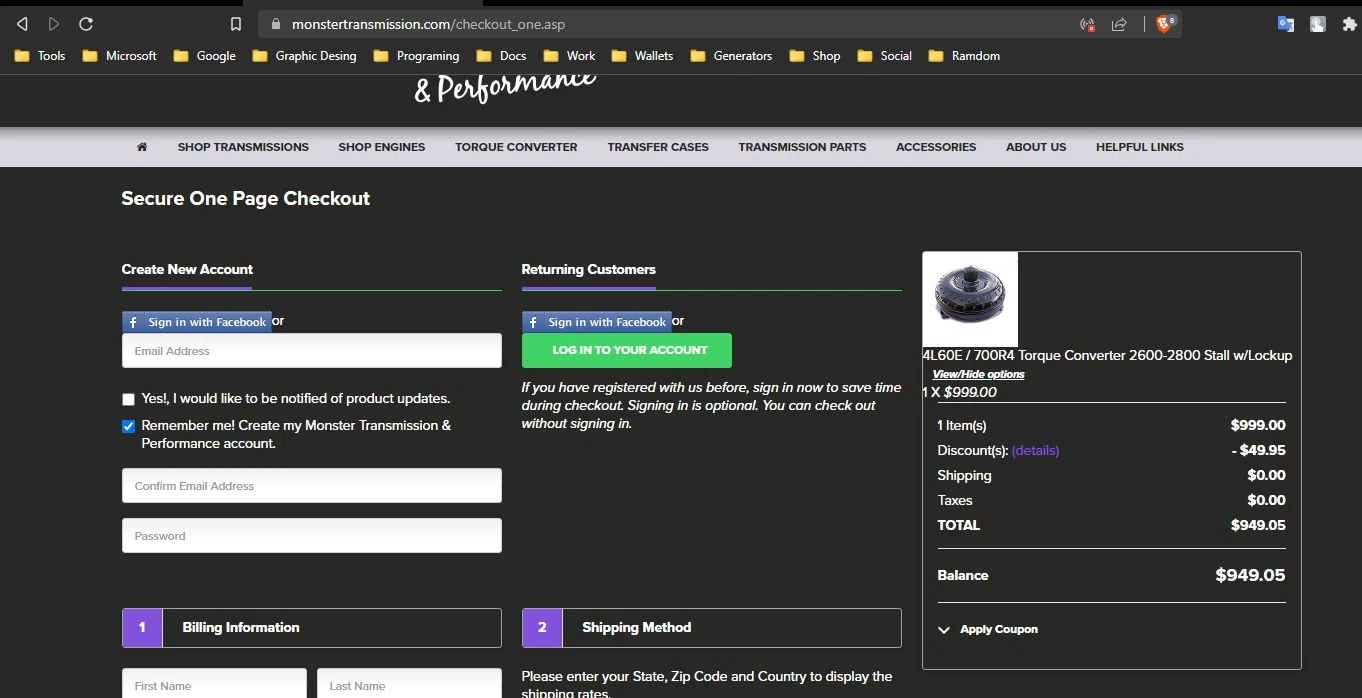 where to use Monster Transmission promo code box