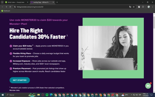 Monster Worldwide checkout page showing Monster Worldwide promo code box | Screenshot taken by SimplyCodes community member on Sep 17, 2024