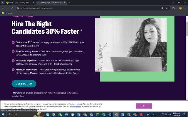 Monster Worldwide checkout page showing Monster Worldwide promo code box | Screenshot taken by SimplyCodes community member on Sep 26, 2024