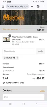 Papachad coupon verification screenshot