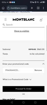 FRAGRANCESMB coupon verification screenshot
