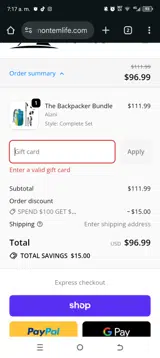HOLIGIFT coupon verification screenshot