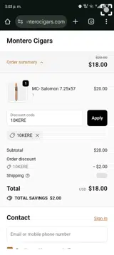 10KERE coupon verification screenshot