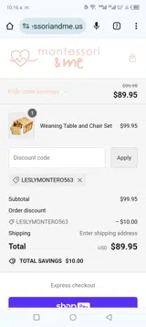 leslymontero563 coupon verification screenshot