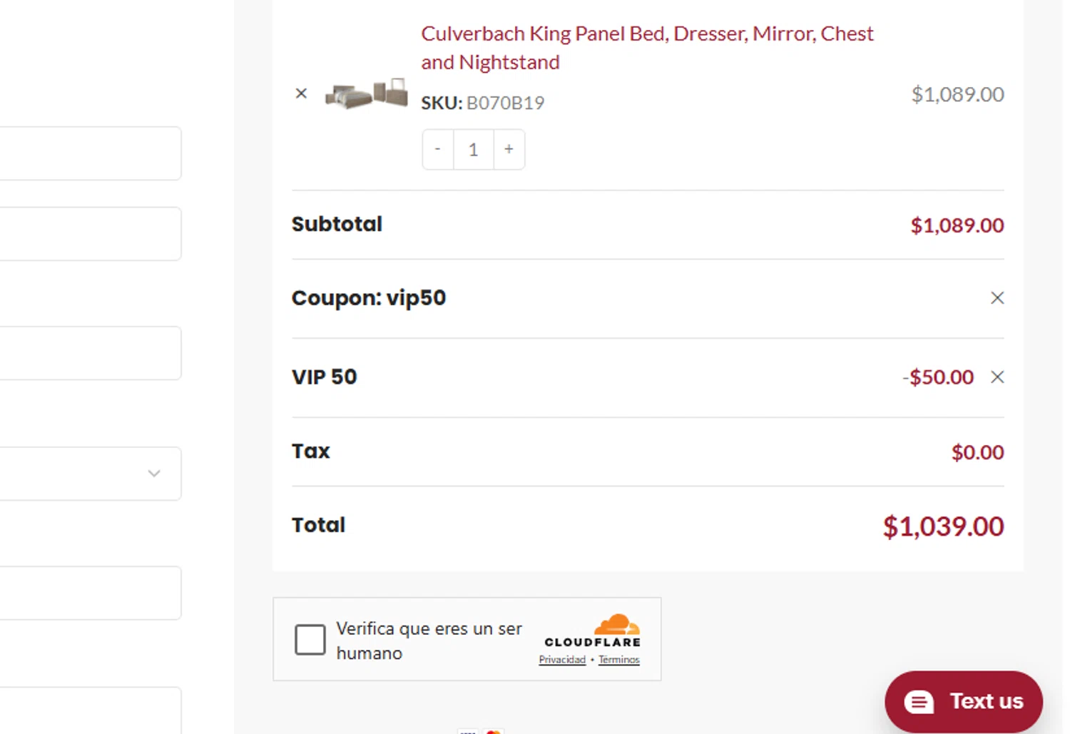 Montgomery’s checkout page showing Montgomery’s promo code box | Screenshot taken by SimplyCodes community member on Feb 23, 2025