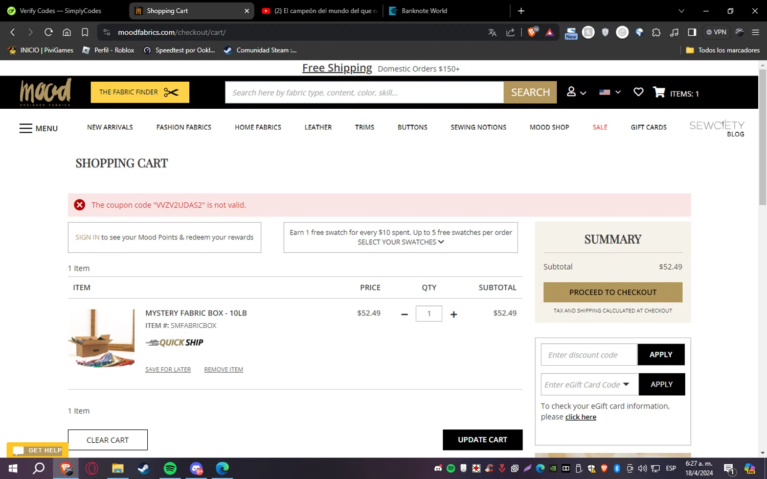 Mood Fabrics Discount Codes 10 Off September 2024