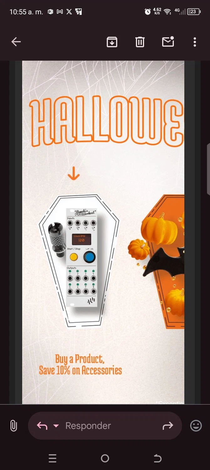 Moog Audio discount code screenshot showing code HALLOWEEN10 applied at Moog Audio checkout page. Uploaded by SimplyCodes community member kellymoreno on Oct 30, 2024