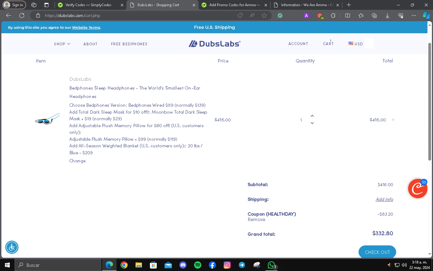 where to use DubsLabs promo code box
