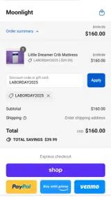 Moonlight coupon verification screenshot