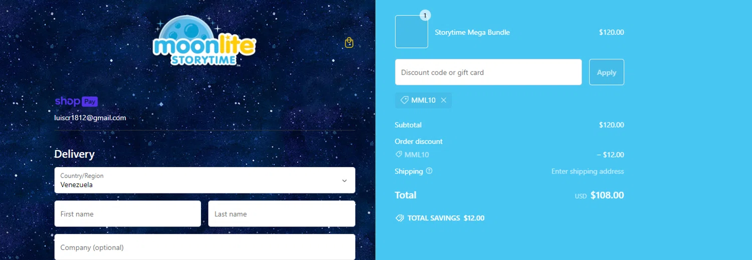how to use Moonlite coupons