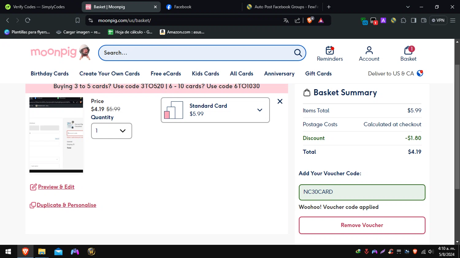 Moonpig Discount Codes 1 Off September 2024
