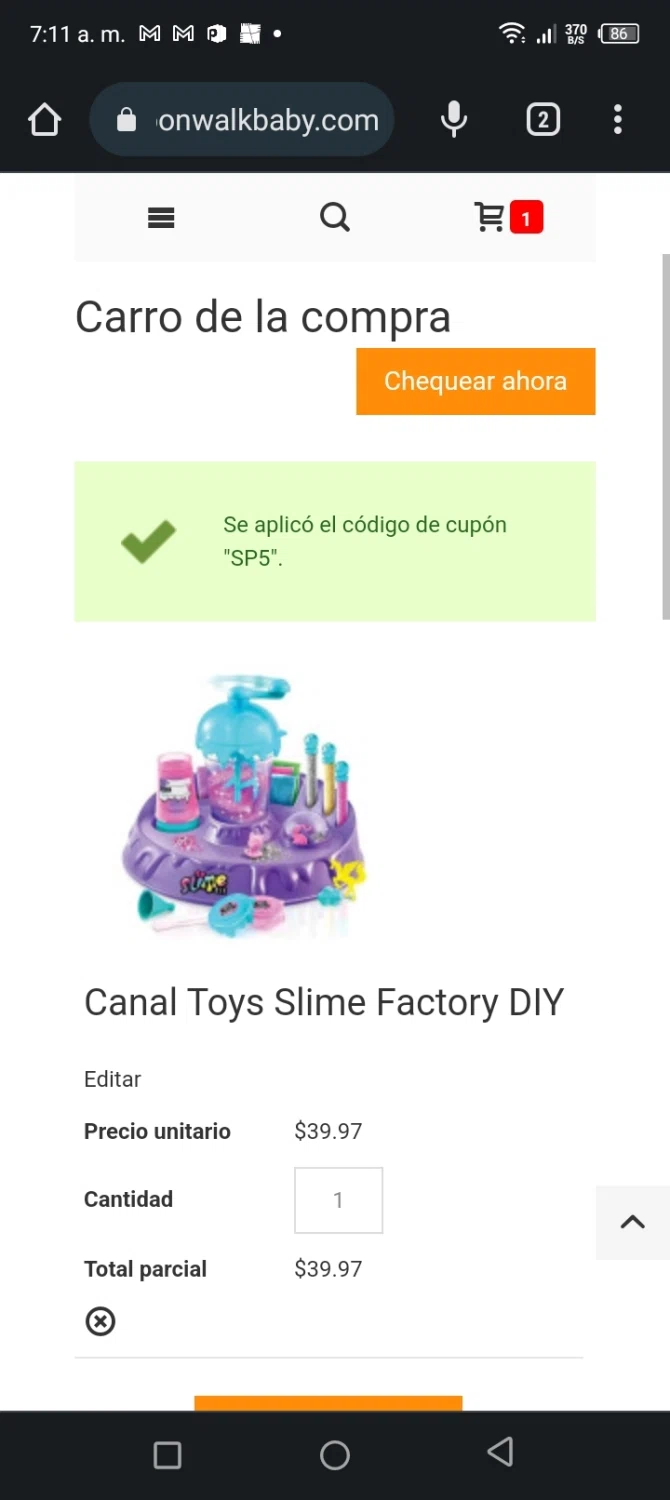 MoonWalkBaby checkout page showing MoonWalkBaby discount code box | Screenshot taken by SimplyCodes community member on Aug 5, 2023