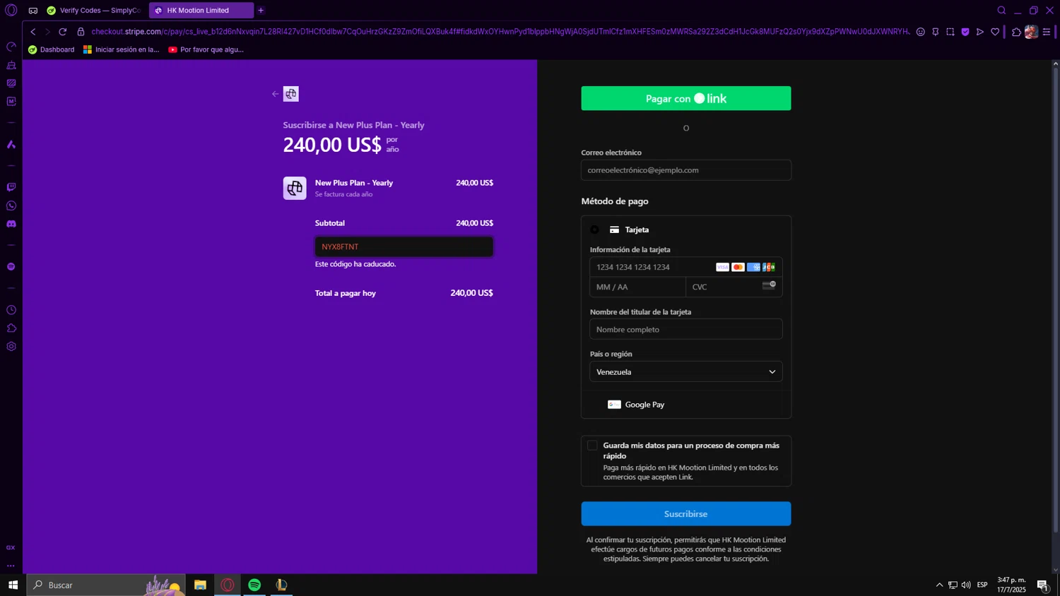 Mootion promo code screenshot showing code NYX8FTNT applied at Mootion checkout page. Uploaded by SimplyCodes community member LazarAngelooo on Jul 17, 2025
