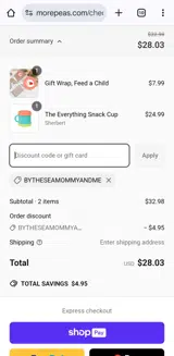 Bytheseamommyandme coupon verification screenshot