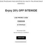 FREEDOM coupon verification screenshot