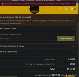 Moriarti Armaments coupon verification screenshot