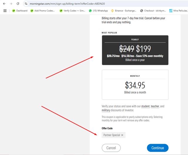 Morningstar checkout page showing Morningstar promo code box | Screenshot taken by SimplyCodes community member on Aug 8, 2025