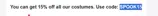 SPOOK15 coupon verification screenshot