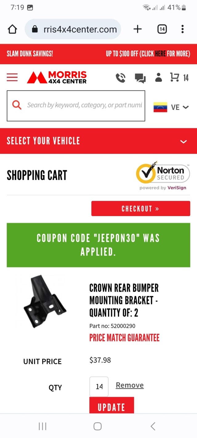 Morris 4x4 Center checkout page showing Morris 4x4 Center promo code box | Screenshot taken by SimplyCodes community member on Mar 24, 2023