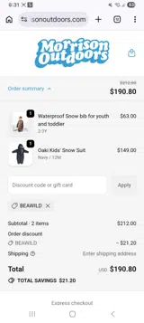 Beawild coupon verification screenshot