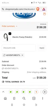 ADVENTURES7% coupon verification screenshot