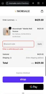FLASH15 coupon verification screenshot