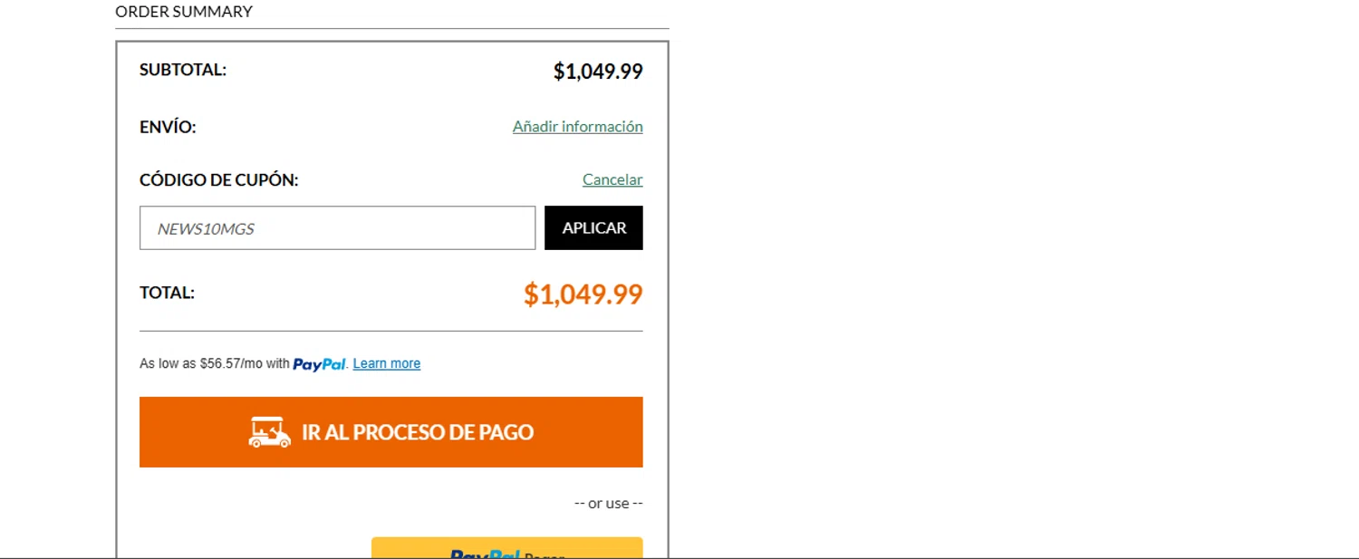 Morton Golf Sales coupon code screenshot showing code NEWS10MGS applied at Morton Golf Sales checkout page. Uploaded by SimplyCodes community member ashe1986 on Nov 13, 2025