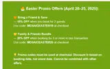 MOSAICEASTER20 coupon verification screenshot