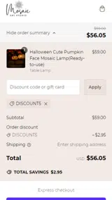 Discount5 coupon verification screenshot