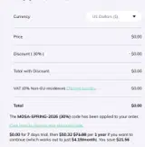 MosaLingua Academy coupon verification screenshot