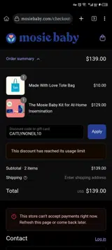 CAITLYNONEIL10 coupon verification screenshot