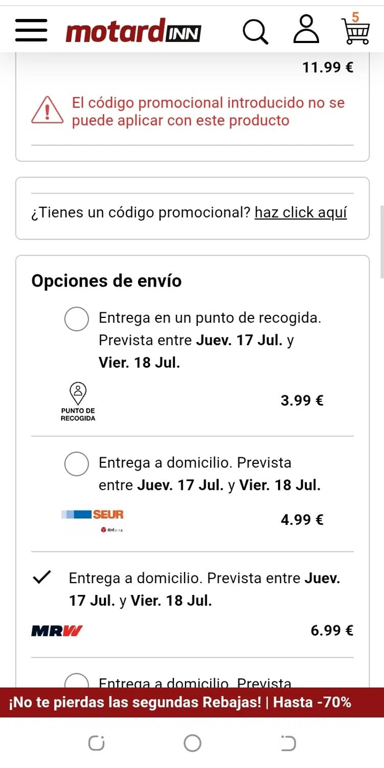 Motardinn promo code screenshot showing code Wwcas10 applied at Motardinn checkout page. Uploaded by SimplyCodes community member aguirremariagabriela on Jul 16, 2025