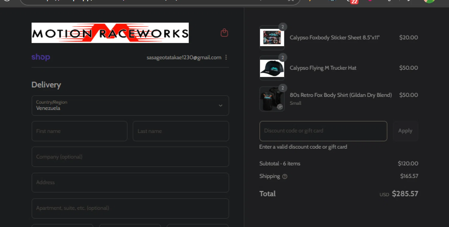 Motion Raceworks discount code screenshot showing code LABORDAY25 applied at Motion Raceworks checkout page. Uploaded by SimplyCodes community member FIREINTHEHOLE on Sep 3, 2025