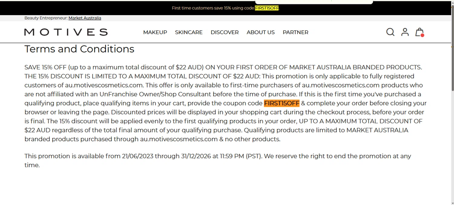 Motives checkout page showing Motives promo code box | Screenshot taken by SimplyCodes community member on May 22, 2025