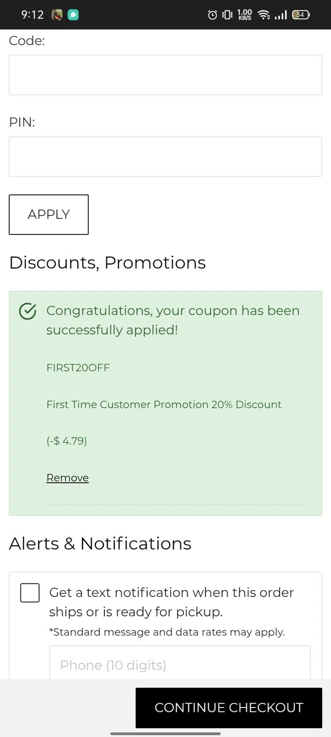 Motives promo code screenshot showing code FIRST20OFF. applied at Motives checkout page. Uploaded by SimplyCodes community member Runner on Aug 12, 2025