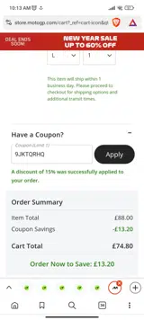 9JKTQRHQ coupon verification screenshot