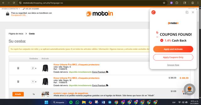 Motoin checkout page showing Motoin discount code box | Screenshot taken by SimplyCodes community member on Jul 24, 2025