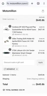 Motomillion coupon verification screenshot