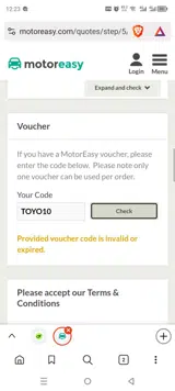TOYO10 coupon verification screenshot
