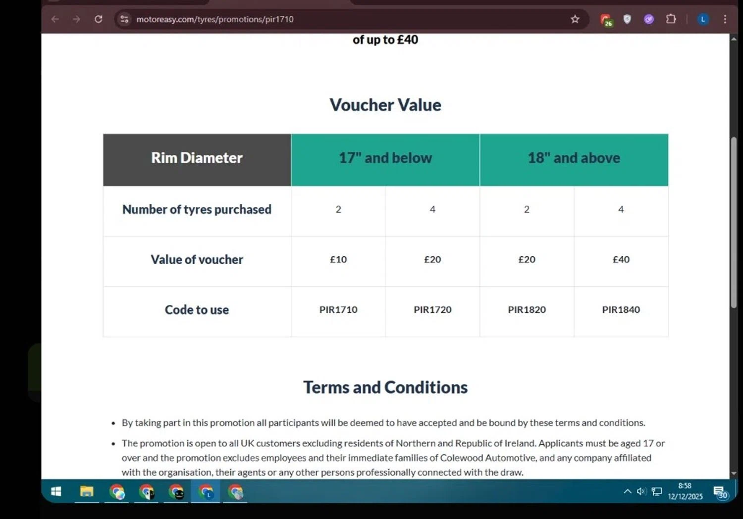 MotorEasy Car Warranty checkout page showing MotorEasy Car Warranty promo code box | Screenshot taken by SimplyCodes community member on Jan 10, 2026
