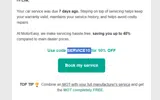 SERVICE10 coupon verification screenshot