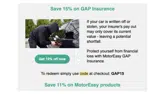 GAP15 coupon verification screenshot