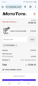 Staticrider coupon verification screenshot
