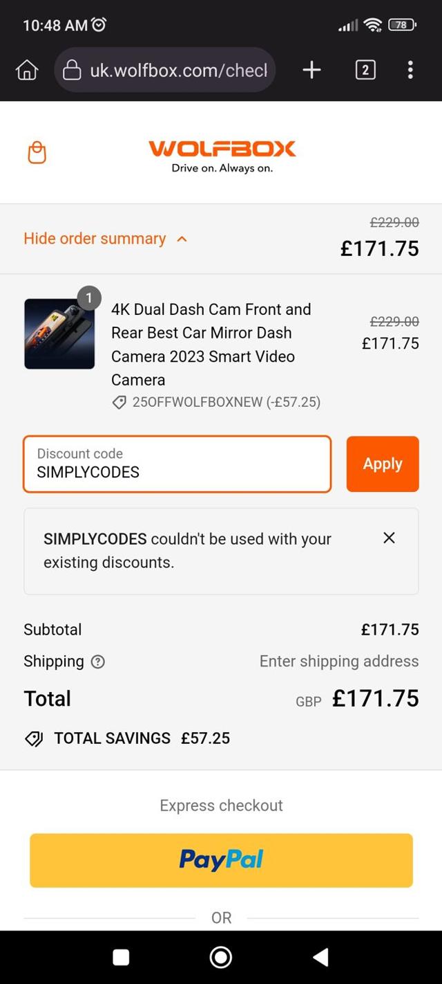 Mott & Bow checkout page showing Mott & Bow promo code box | Screenshot taken by SimplyCodes community member on Mar 13, 2024