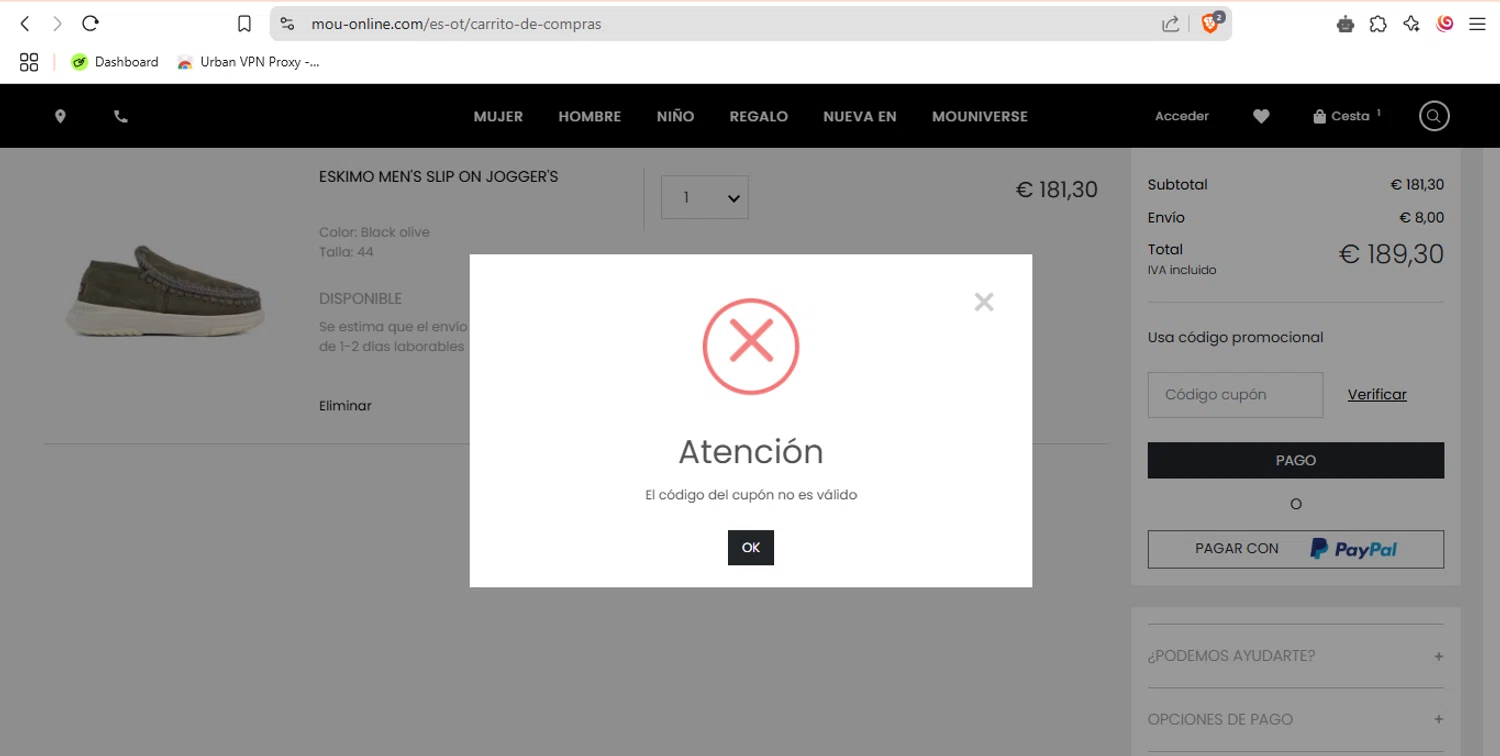 Mou coupon code screenshot showing code MOUCYBER20 applied at Mou checkout page. Uploaded by SimplyCodes community member pipemalkovich on Feb 14, 2025