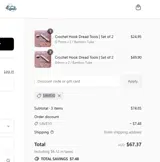Mountain Dreads coupon verification screenshot