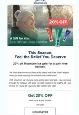HOLIDAY20 coupon verification screenshot