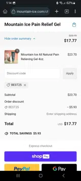BEST25 coupon verification screenshot
