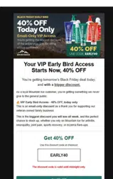 EARLY40 coupon verification screenshot